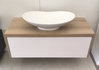 Badmöbel Set Unterschrank + Waschtische" Mondial Plan 1" Weiß 100x50cm mit Keramik waschschale