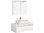 Badmöbel Set Badezimmer Unterschrank 100x50cm mit Waschbecken und Spiegelschrank 80cm in Weiß FLAT