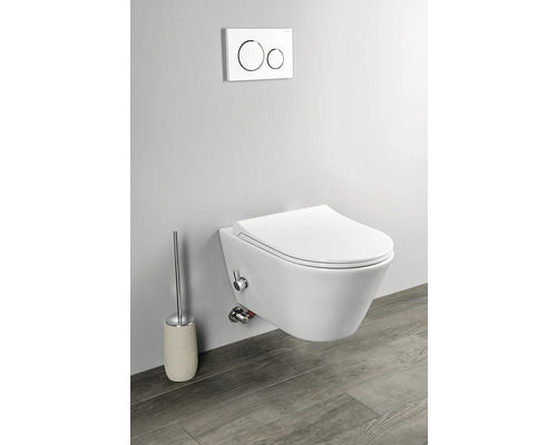 Spülrandlos Randlos Taharet Dusch wc Taharat mit Integrierter Kalt Armatur Avva Delux mit Wc Sitz