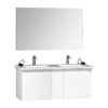 Badmöbel Terme 120cm mit Spiegel und Keramik Doppelwaschbecken