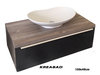 Badmöbel Unterschrank "Mondial Rose" Black Holzoptik 100x45 mit Waschschale Waschbecken aus keramik