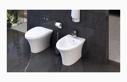 Stand WC Tiefspül Wc STAND-WC mit Keramik Spülkasten + Hänge Bidet - Keravit Krearena ideal