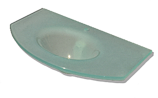 Glaswaschbecken Glaswaschtisch 100cm x 55,6cm Waschtisch Delta