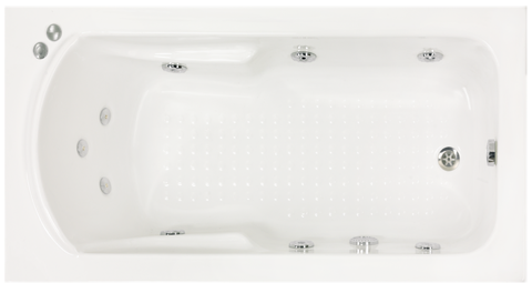 Whirlpool Badewanne Rechteckbadewanne 150x75 Whirlwanne + 9 Wasserjets mit füsse +  Schürze Optima