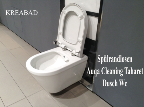 Spülrandlosen Taharet Aqua Cleaning Bidet Dusch Wc + Soft Close Wc Sitz + verdeckte Wc Befestigung