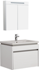 Idea Badmöbel Set mit Waschtisch und Spiegelschrank 60cm Weiß Glänzend