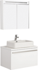 Badmöbel Set Badezimmer Unterschrank 65cm mit Waschbecken und Spiegelschrank 65cm in Weiß