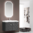 Badmöbel Unterschrank mit Spiegel und Keramik Waschbecken 85cm Anthrazit Dream