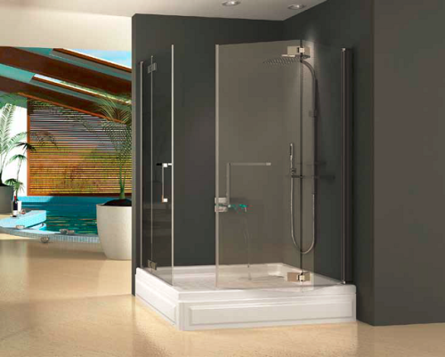 Duschkabine Eckdusche 1200x750mm Falttür Schwingtür 120x75cm Duotiv