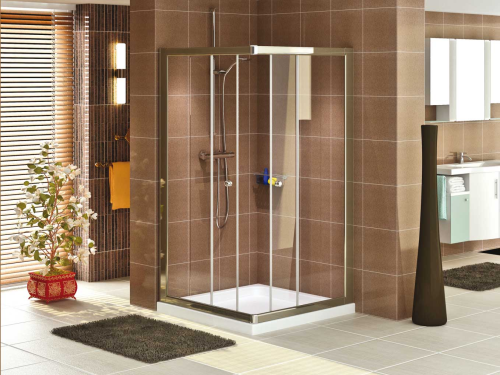 Duschkabine Eckeinstieg mit 2 Türen Eckdusche 70x70 + Duschwanne + Duschpaneel