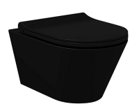 Wand Wc Spülrandlos Schwarz Matt 314 mit Soft Close...