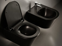 Wand Wc Spülrandlos Schwarz Matt 314 mit Soft Close Wc Sitz