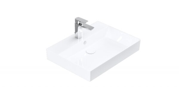 Wandhänge - Aufsatzwaschbecken 60x45 Super Slim mit Hahnloch und Überlauf slim 17060