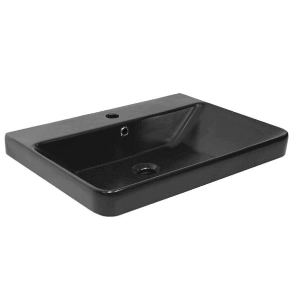 Waschbecken Luxury 60x45 Schwarz Matt Keramik Waschbecken