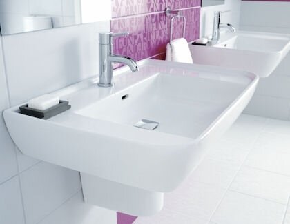 Waschbecken Handwaschbecken Wandhängend oder Aufsatzwaschbecken 80x52cm Waschtisch Babel Waschbecken