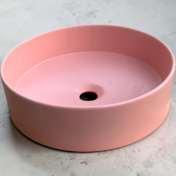 Aufsatzwaschbecken Rund Rosa 42cm Keramik Waschbecken
