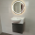 Kreabad Badmöbel Unterschrank mit Keramik Waschbecken 45x28 Plus Anthrazit für Kleine Bäder + Gäste Wc