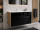 Badezimmer Möbel Badmöbel 100 x 50 cm Designer Badmöbel Schrank mit Keramik Waschbecken und Spiegel Front Schwarz