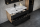 Badezimmer Möbel Badmöbel 100 x 50 cm Designer Badmöbel Schrank mit Keramik Waschbecken und Spiegel Front Schwarz