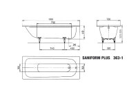 KALDEWEI Badewanne SANIFORM PLUS 363-1 70 x 170 cm alpinweiß glänzend