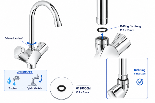 01280 Grohe O-Ring Dichtung 1x2mm für Costa Schwenkauslauf