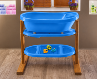 Babyshower Freistehende Badewanne Blau Rollbar