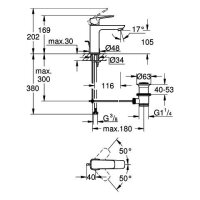GROHE Cubeo Einhand-Waschtischbatterie, M-Size...