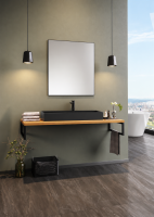 Kestel Banlace 95cm Schwarz Keramik Waschbecken mit...