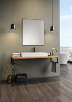 Kestel Balance Weiß 95cm Waschbecken mit Holzkonsole