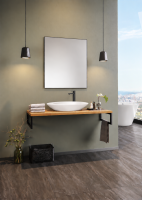 Kestel Gocce 95cm Keramik Waschschale mit Holzkonsole