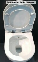TAHARET WC Spülrandlos Wand Hänge WC Taharet Dusch-WC Toilette Softclose mit Bidet-funktion Intimdusche Taharet Taharat Bidet wc Set KREABAD
