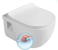 TAHARET WC Spülrandlos Wand Hänge WC Taharet Dusch-WC Toilette Softclose mit Bidet-funktion Intimdusche Taharet Taharat Bidet wc Set KREABAD