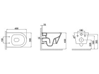 WC Spülrandlos kurzform Wand Hänge WC Taharet Dusch-WC Toilette Softclose inkl . Armatur kalt Anschluss 49 cm + Bidet-funktion Intimdusche