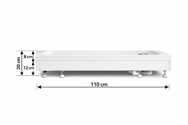 Kreabad 110x70 Duschwanne Mit Füßen Und Schürze Prida