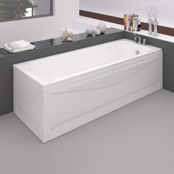 Badewanne 190x70 cm aus hochwertigem Sanitäracryl mit Füßen und Schürze 70x190 Minerva