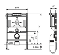 TECEprofil 82cm WC-Modul mit Uni-Spülkasten,...