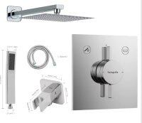 HANSGROHE DUO TURN E + Kreabad Duschset Regendusche 30cm,...