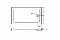 Duschwanne 110x70 Duschtasse 70x110 Extra Flach 6,5cm...