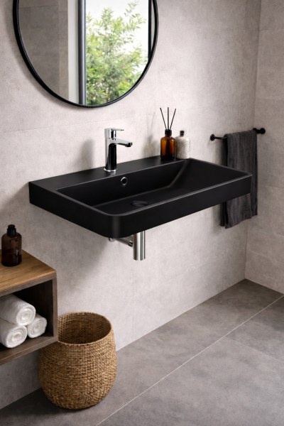 Kreabad Waschbecken Schwarz Matt 60x45 11060 Luxury