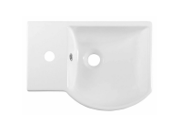 BAdmöbel Litos 45cm Klein für Gäste Wc Beton Optik Hahnloch Links