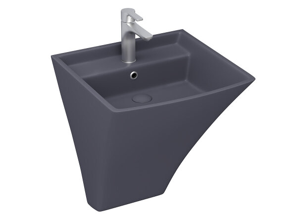 Waschbecken 50x50cm 495x500 mm Anthrazit Monoblock