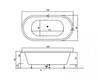 Freistehende Badewanne 180x90 Ovale Luxus Badewanne 90x180 Kreabad Oslo