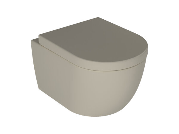 Wand Wc Deep Beige mit Soft Close Wc Sitz