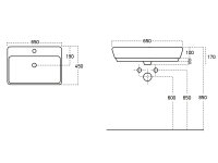 Aufsatzwaschbecken Waschbecken 60x45 Waschtisch