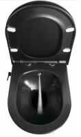Taharet Dusch Wc kalt Anschluss,Schwarz matt mit Intergrierter Armatur mit Soft Close Wc sitz