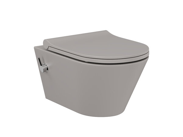 Taharet Dusch Wc ,Warm+Kalt Anschluss mit Intergrierter Armatur Latte mit Soft Close Wc sitz