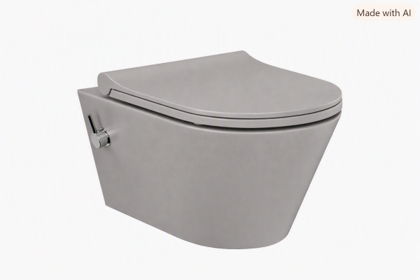 Taharet Dusch Wc kalt Anschluss mit Intergrierter Armatur in farbe Latte mit Soft Close Wc sitz Set