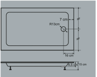 Duschwanne 80x100 Duschtasse 100x80 mit Füsse Schürze
