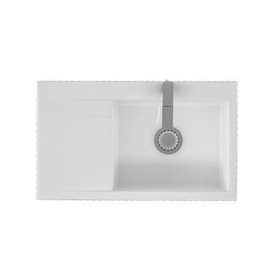 Keramikspüle 86x51 Keramik Küchenspüle Weiss Spüle