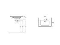 Waschtisch Waschbecken 70cm Wandmontage möglich und Einbau Waschbecken für Badmöbel 14070